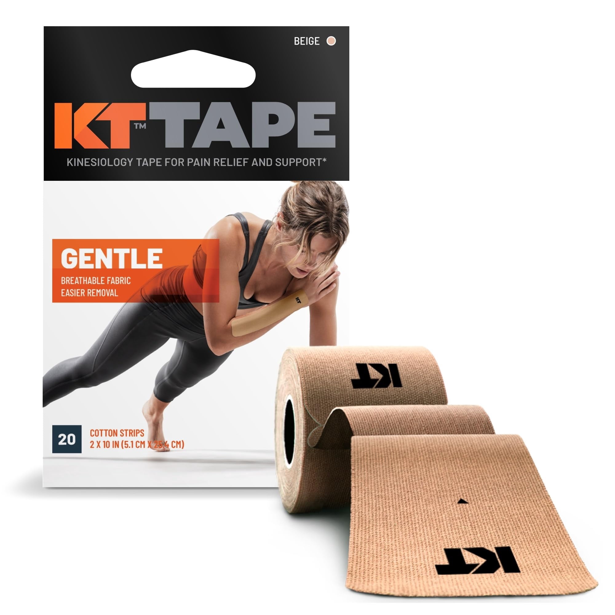 Cinta Deportiva Kinesiology Kt Tape, Adhesiva Suave, 20 Unidades