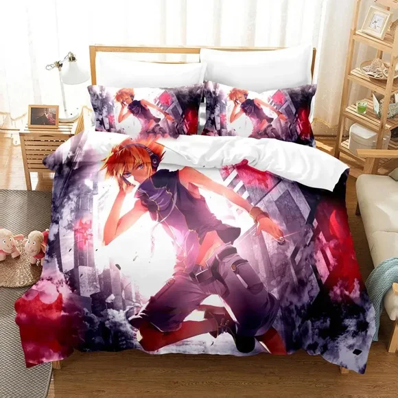 Neku Sakuraba The World Ends with You Bedding Set Duvet Cover Set Quilt Cover Pillowcase Comforter Boys Adult Bed Sheets