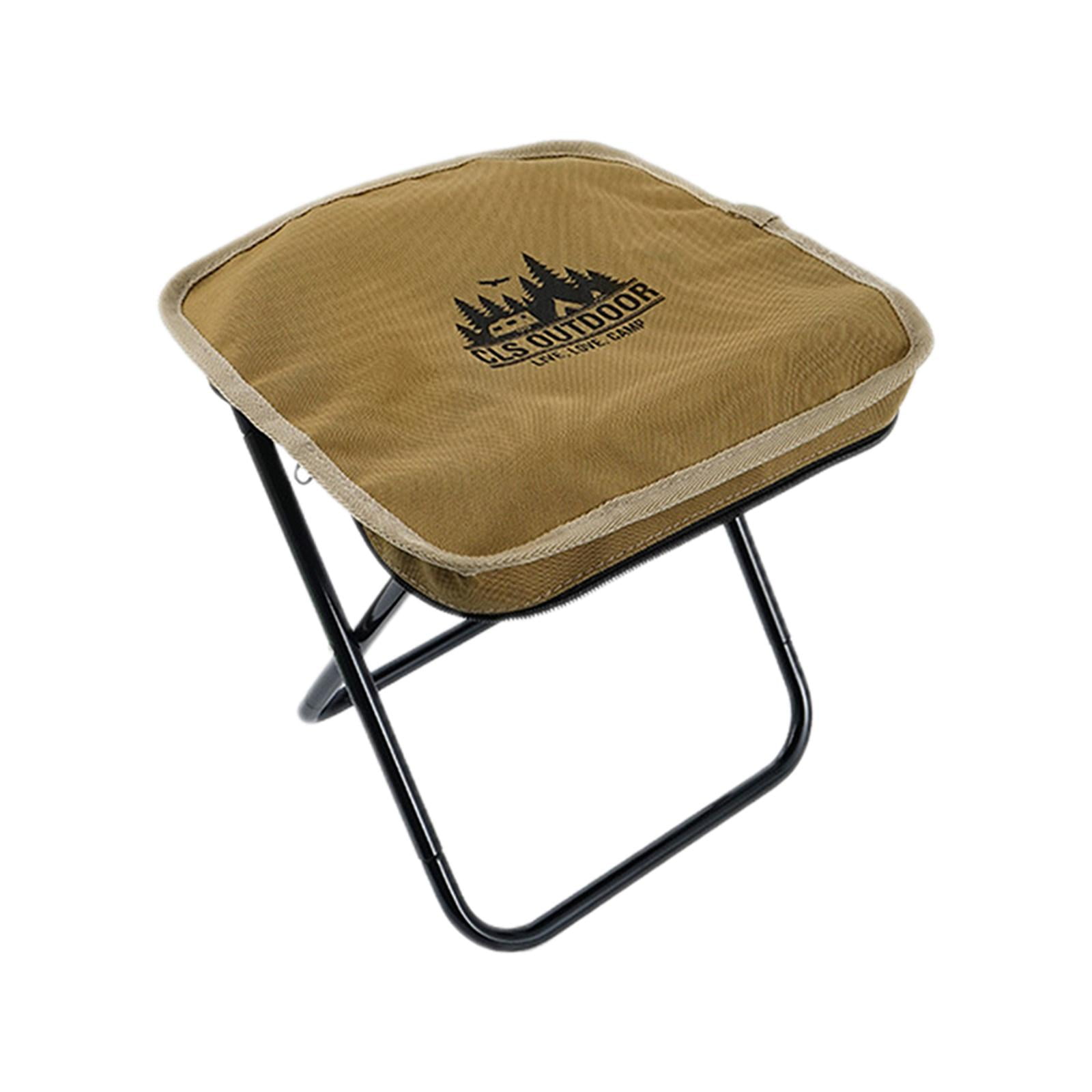 Magideal - Taburete De Camping, Taburete De Camping, Taburete De Senderismo, Silla Plegable Pequeña, Silla Portátil, Mini Taburete Plegable Para Pesca, Concierto Caqui