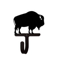 Village Wrought Iron - Búfalo Pequeño De Hierro Forjado Wall Hook Village