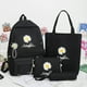 thumbnail image 1 of 4pcs/Set Preppy Style Daisy Print Backpacks Canvas School Rucksack Teenager Girls Travel Mochila Shoulder Bags Students Clutches, 1 of 3