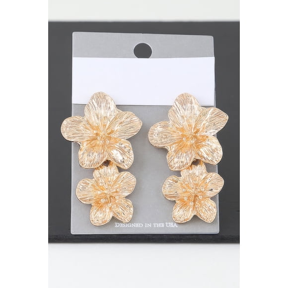Aretes Fashnzfab Flor Delicada En Floración Oro