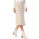 thumbnail image 4 of Falda Midi de Punto INSPIRE CHIC para Mujer con Cintura Elástica, Línea A, Decoración de Botones, Falda Acanalada Casual XL Albaricoque, 4 of 6