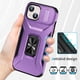 thumbnail image 4 of Funda Armada para iPhone 15 Plus con Tapa Deslizante y Soporte Magnético Giratorio Morado, 4 of 5