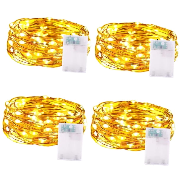 4 Uds. de luces navideñas, adorno de iluminación, lámpara de hadas decorativa impermeable para regalo de decoración de patio de Navidad interior Blanco cálido