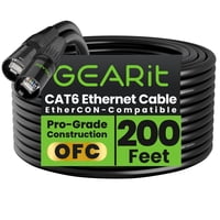 Cable Ethernet Gearit Cat6 Compatible Con Ethercon, 60 M, Negro
