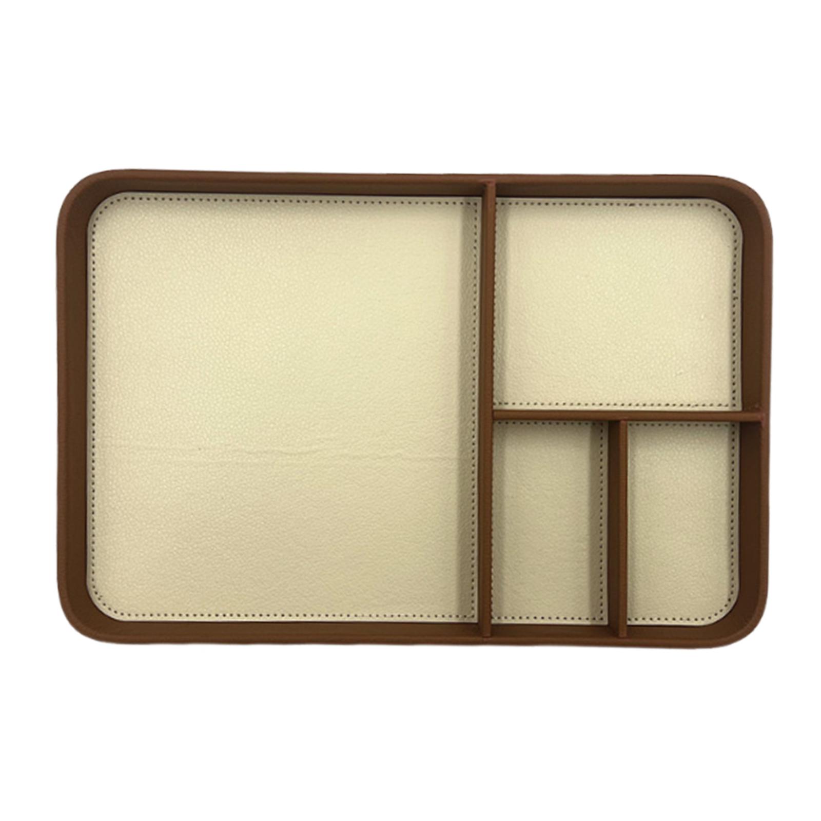 Magideal - Bandeja Para La Bandeja De Valet Bandeja 4 Sujeto Moderno, Debido A La Resistencia De La Estación De Joyería De Teléfono Para Fondos De Pantalla Resis Beige Marrón