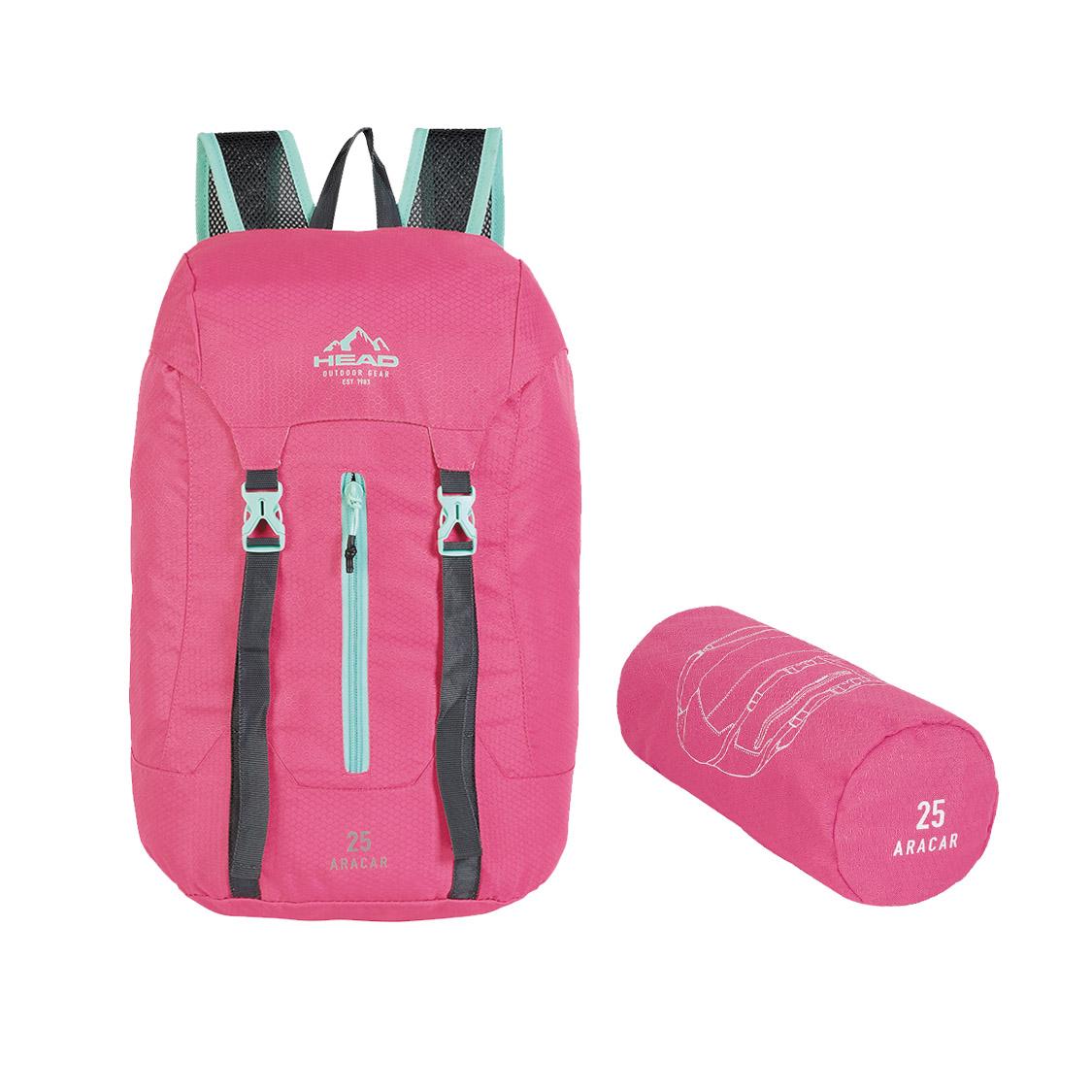 Mochila Outdoor Camping Aracar 25 Fucsia Mujer Head