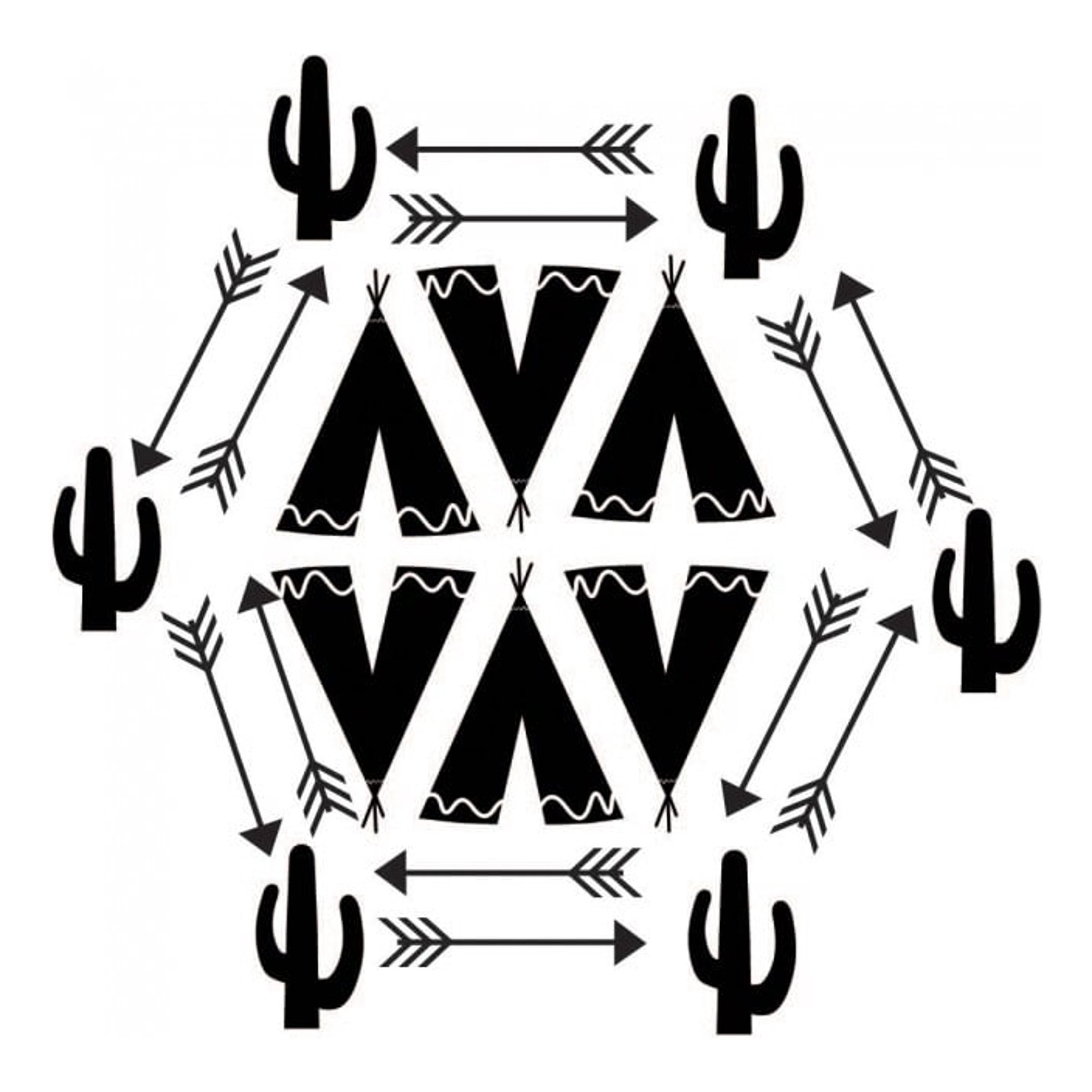 Rienda Libre Graphics - Decomural Cowboys Cactus Arrows Indians Ws-44182