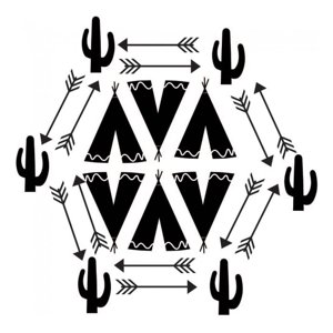 Rienda Libre Graphics - Decomural Cowboys Cactus Arrows Indians Ws-44182