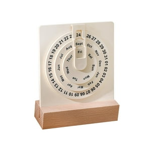 Genérico - Calendario Perpetuo Circular De Madera, Cartel De Calendario De Madera Para Oficina