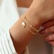 thumbnail image 2 of Pulsera Turandoss 15 cm + 5 cm con Corazón e Inicial A, Chapada en Oro de 14k, 2 of 7
