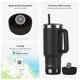 thumbnail image 2 of Vaso térmico HidrateSpark 30 oz con funda de silicona para AirTag, negro, 2 of 2