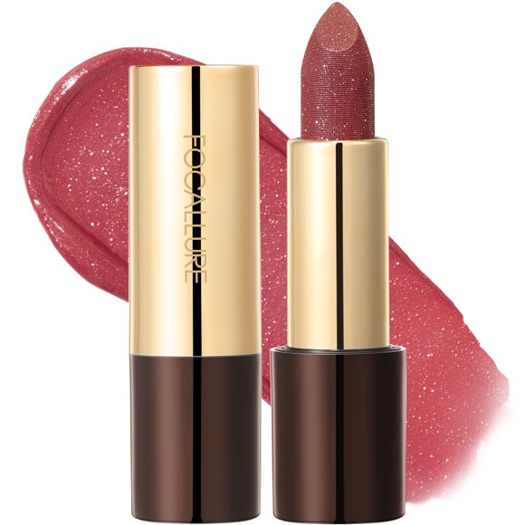 Labial FOCALLURE Metálico Rojo con Acabado Brillante