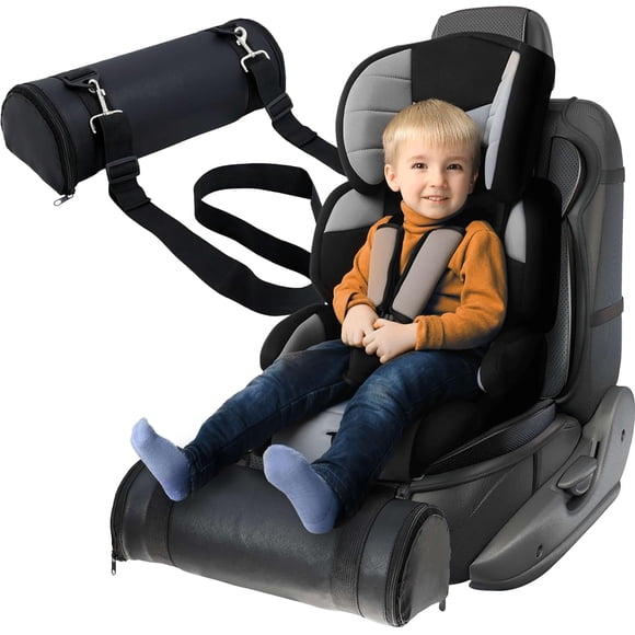 Reposapiés Arejonner para Asiento de Coche con Soporte para Piernas, Cuero Negro