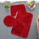 thumbnail image 4 of Juego de 3 alfombras de baño antideslizantes color burdeos, de felpa súper suave, con tapa de inodoro n.° 6, 4 of 5