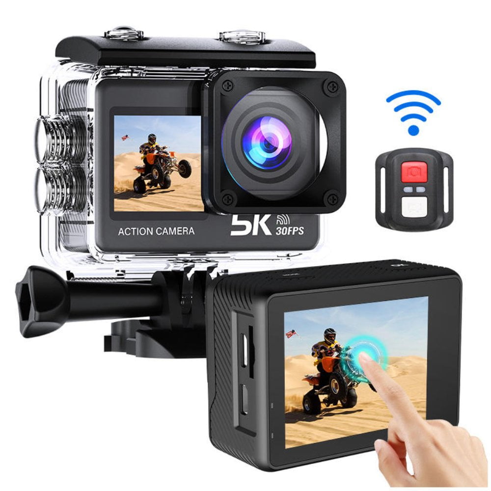 Cámara Deportiva Ausek 5k 30fps Acción Pantalla Dual Touch