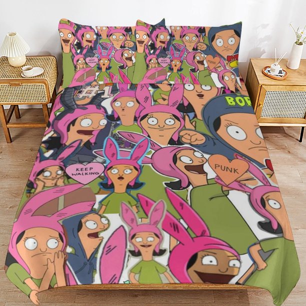 Bob's Burgers Louise Duvet Cover Set 3 Piece Bedding Set Double Sided Printing Decorative Comforter Cover Set
