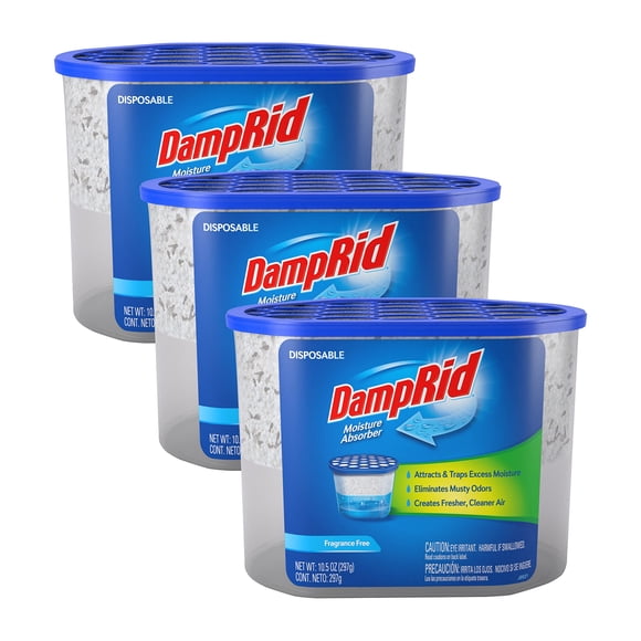 Absorbedor de humedad DampRid, sin fragancia, 310 ml, paquete de 3