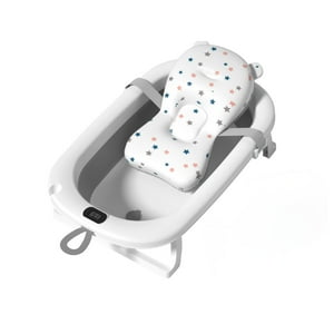 Babyluna - Tina Bañera Plegable Bebé Con Termómetro Y Cojín Gris
