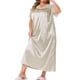 thumbnail image 4 of Camisón Universitario de Talla Grande para Mujer de Agnes Orinda, Escote en V de Encaje Hueco, Manga Corta, Chemise de Satén, Vestido Largo para Dormir 4X Champán, 4 of 6