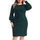 thumbnail image 1 of GRACIA Y GRANDEZA Disfraces de Halloween Vestido Suéter Mujer Tallas Grandes Punto Cuello Redondo Manga Linterna Botones Ajustado Vestidos Midi Otoño Invierno Ceñidos Cuerpo 2X Verde Oscuro, 1 of 7