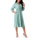 thumbnail image 4 of Vestidos de Otoño para Mujer INSPIRE CHIC Manga Larga Escote en V Floral Boho Flowy Midi Vestido M Verde, 4 of 5