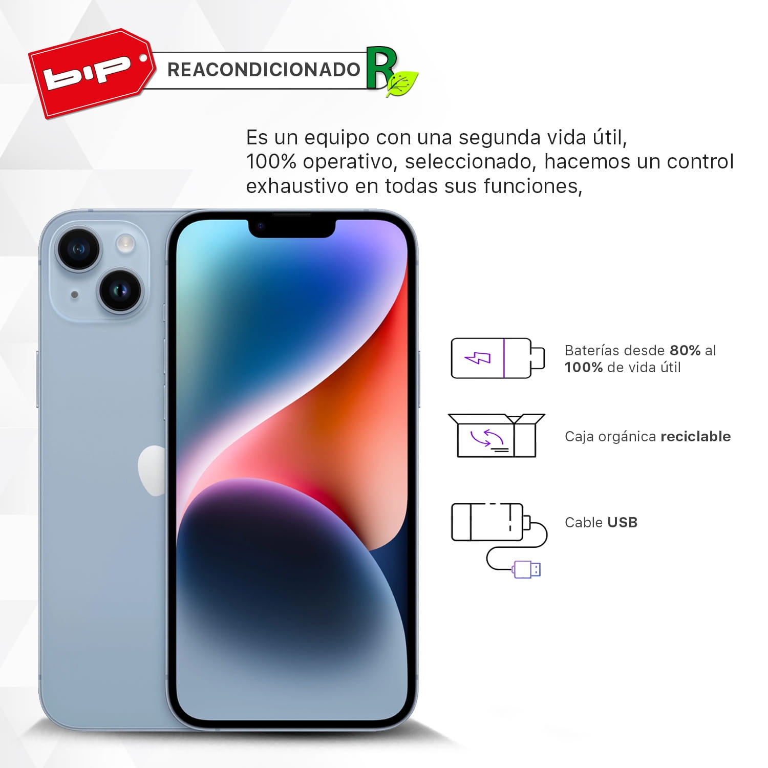 Apple - Iphone 14 Plus 256gb - Blue- Reacondicionado -grado A