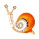 thumbnail image 5 of linda esmalte de color naranja rhinestone crystal snail broche pin joyas de dibujos animados, 5 of 5