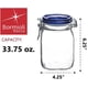 thumbnail image 2 of Tarro de vidrio Bormioli Rocco 1000 ml con tapa azul hermética, 2 of 9