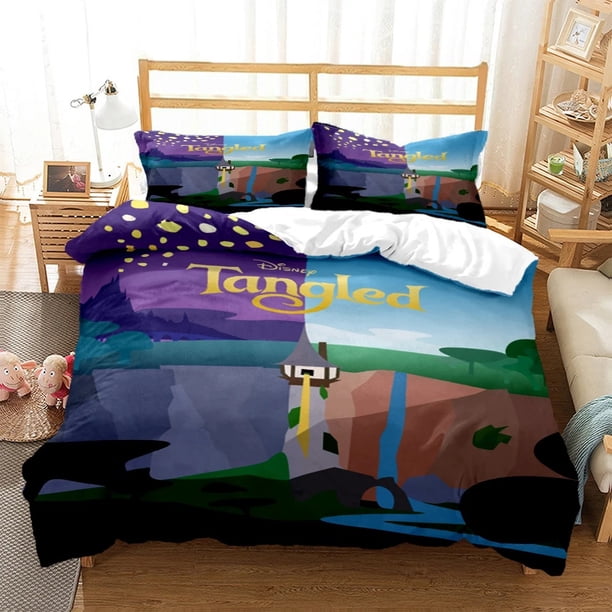 Engraved Duvet Cover Pillowcase, Boy Girl Cartoon Bedding Set Home Bedding Gift Three-Piece Set 175x220cm Bed Sheets