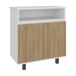 Fmfurniture - Estacion De Café 2 Puertas Blanco Y Café Claro