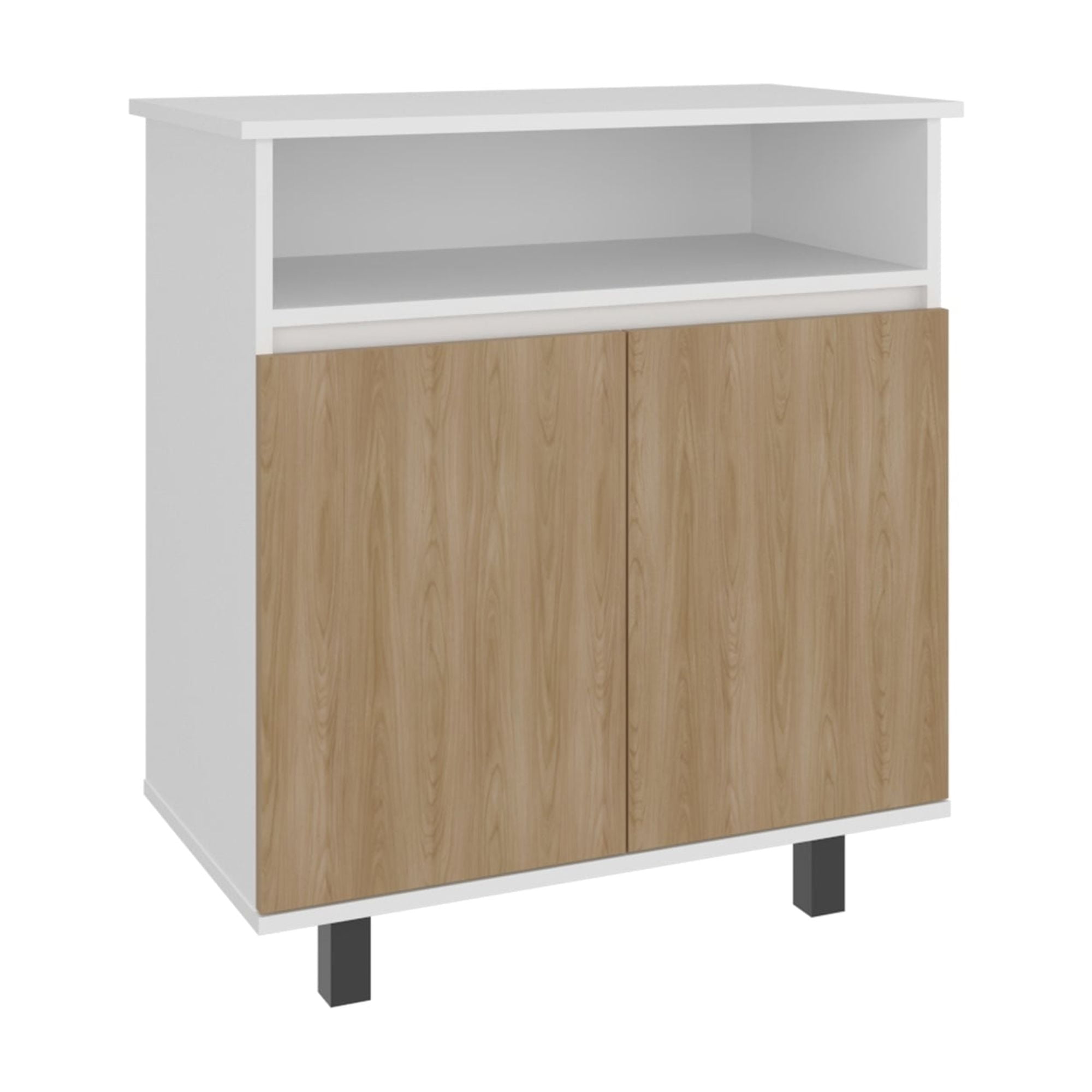 Fmfurniture - Estacion De Café 2 Puertas Blanco Y Café Claro