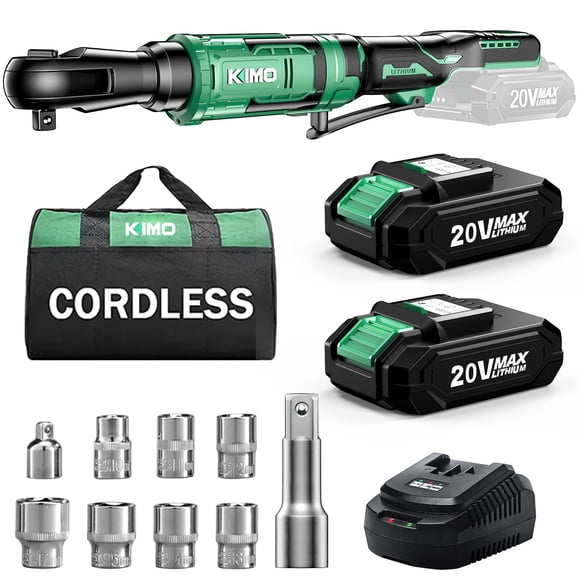 Llave de trinquete inalámbrica KIMO 20 V 3/8 74 FT-Lbs con 7 enchufes
