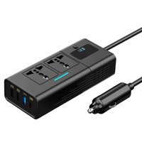 Magideal - Inversor De Corriente Para Coche, Accesorio Para Vehículos, Protección Segura, Cc 12 V A 110 V, 220 V Negro