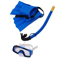 Magideal - De Esnórquel Para Niños De Pvc, Aletas, Gafas De Esnórquel, Tubo De Respiración Antideslizante Con Cubierta De , Inastillable Para Buceo En Azul