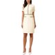 thumbnail image 1 of INSPIRE CHIC Vestido a la Rodilla para Mujeres Cuello Redondo Manga Corta Perlas Decorativas Vestido Ajustado de Negocios Elegante XS Blanco Crema, 1 of 6