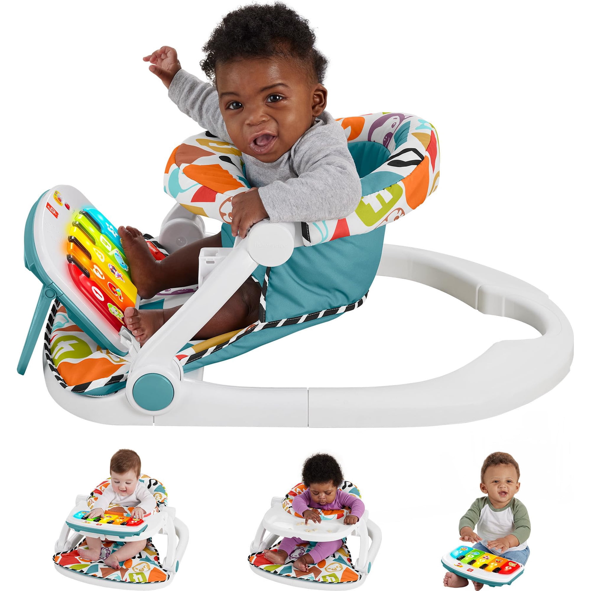 Silla Portátil Fisher-price Deluxe Kick & Play Con Piano De Juguete