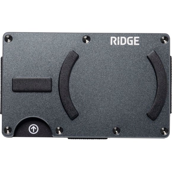 The Ridge Wallet - Gunmetal MagSafe Wallet Cash Strap - Silver