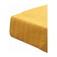 Genérico - Piecera De Cama Terciopelo Plush King + 2 Fundas 70X210 Cm Color Amarillo