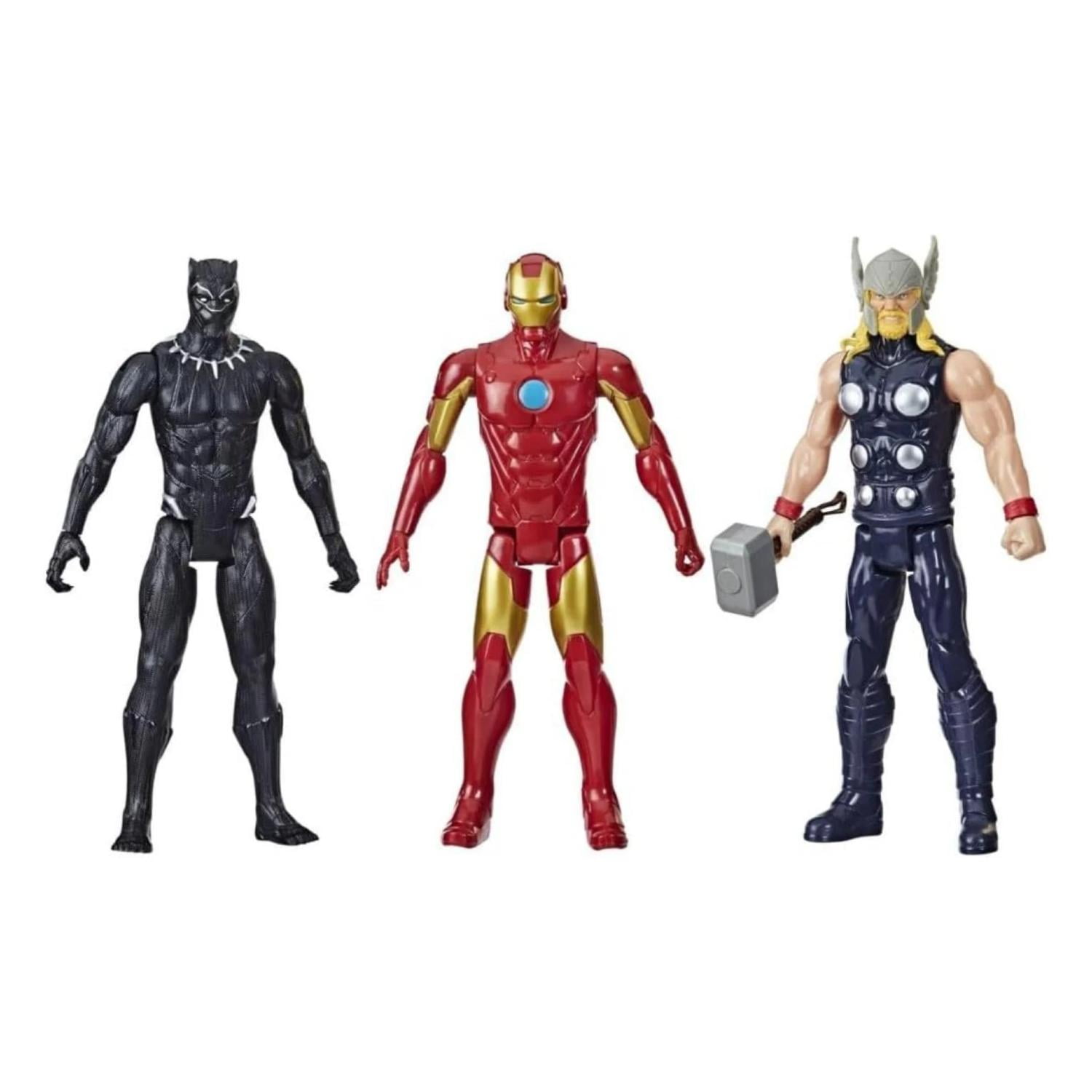 Total E-commerce - Pack 3 Figuras De Accion Pantera Negra Iron Man Thor Marvel