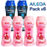 Aileda - Perlas Aromatizantes Para Ropa 280G - Pack De 6 Frascos (2 Campanilla Azul + 4 Sakura) - Aroma Duradero