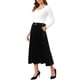thumbnail image 2 of Falda Larga de Terciopelo para Mujer INSPIRE CHIC Cintura Alta Elegante para la Noche Formal Cóctel Faldas Línea A con Cinturón M Negro, 2 of 6