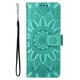 thumbnail image 5 of Funda tipo cartera FOXDOCK para Samsung Galaxy Z Fold 3 , diseño girasol en relieve, cuero PU, cierre magnético, soporte y tarjetero, 5 of 5