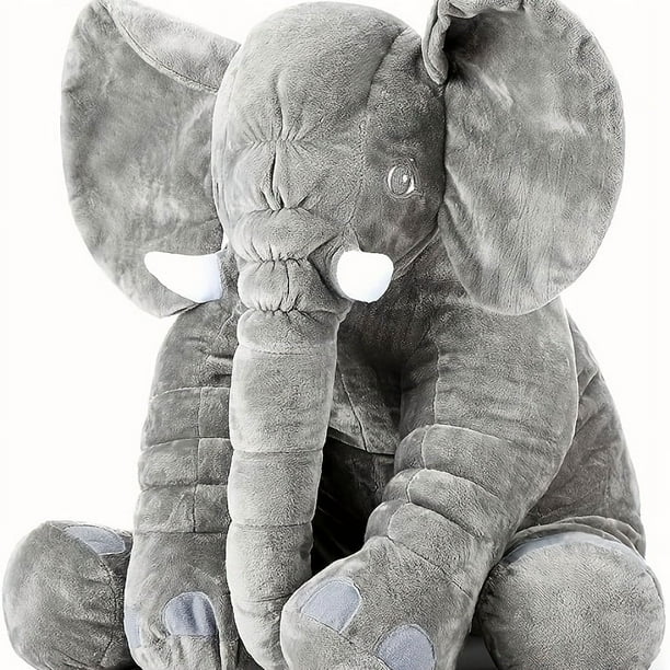 Big Elephant Stuffed Animal Plush Toy 16 Inches Cute Size Grey Elephant Toy
