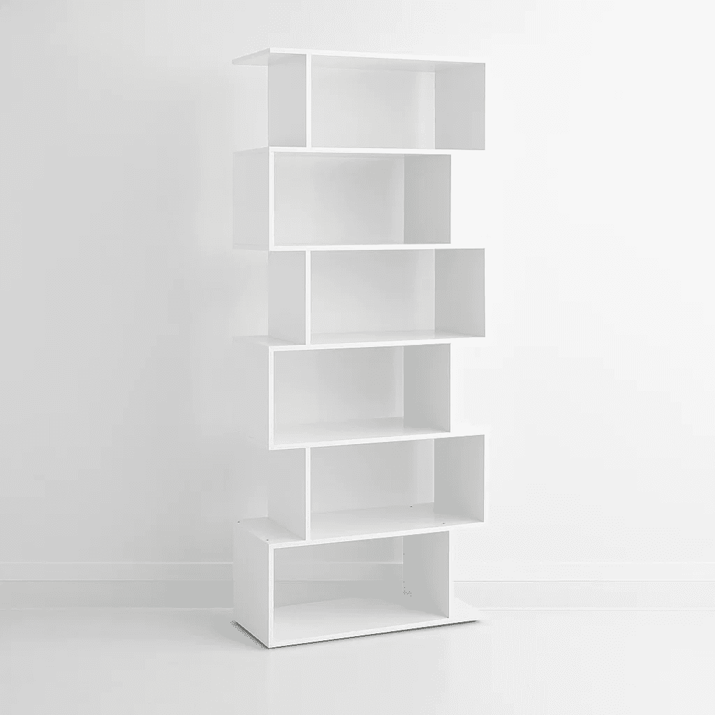 Klik Muebles - Estantería Moderna Zigzag De 6 Niveles - Blanco