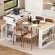 thumbnail image 1 of Mesa de comedor extensible TREXM con mesa plegable, mesa de bar con cajones y toma de corriente, isla de cocina con ruedas y ganchos, aparador para cocina, 1 of 6