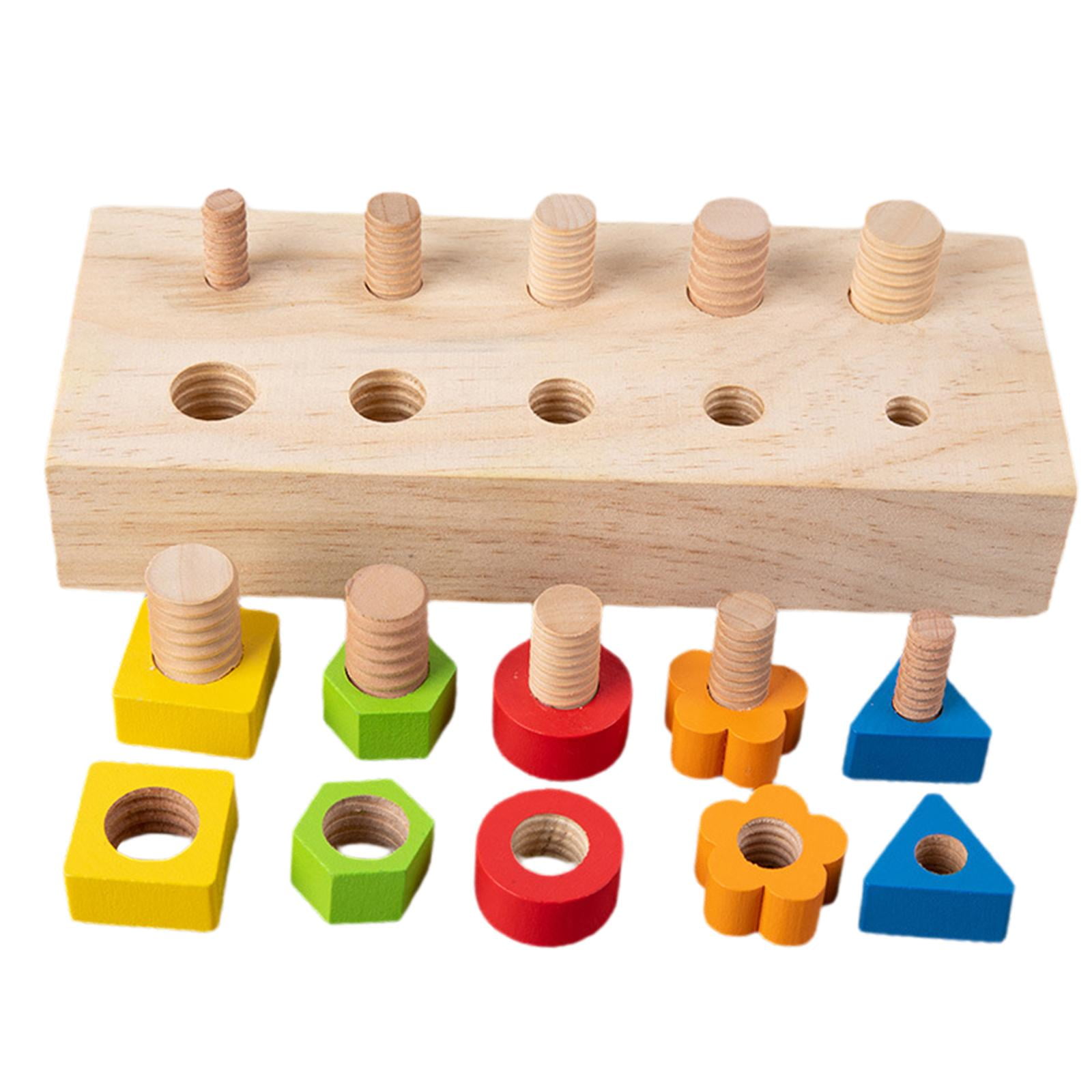 Bothyi - Tablero De Madera Montessori Con Tuercas Y Pernos, Juguete Para Niños, Regalos Duraderos Para Niñas Y Niños