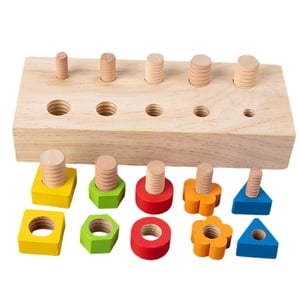 Bothyi - Tablero De Madera Montessori Con Tuercas Y Pernos, Juguete Para Niños, Regalos Duraderos Para Niñas Y Niños