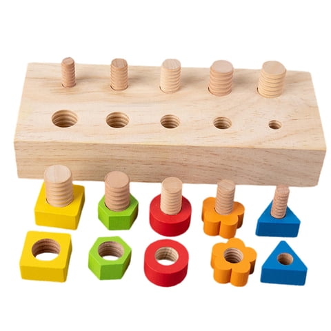Bothyi - Tablero De Madera Montessori Con Tuercas Y Pernos, Juguete Para Niños, Regalos Duraderos Para Niñas Y Niños